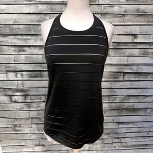 Athleta Sheer Lines Racer back Black Tank Top